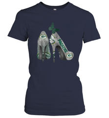 NFL Green Bay Packers Rhinestone High Heels Women's T-Shirt - NFLFanGift