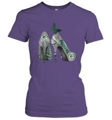NFL Green Bay Packers Rhinestone High Heels Women's T-Shirt - NFLFanGift