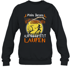 Mein Besen ist zerbrochen also geh ich jetzt Laufen Halloween Crewneck Sweatshirt - NFLFanGift
