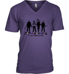Horror Friends Jason Voorhees Freddy Krueger Texas Chain Saw Michael Myers Shirt Men's Vneck - NFLFanGift