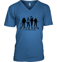 Horror Friends Jason Voorhees Freddy Krueger Texas Chain Saw Michael Myers Shirt Men's Vneck - NFLFanGift