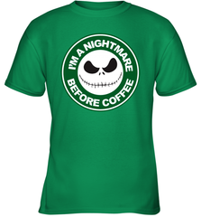 Starbucks Inspired Jack Skellington Coffee I'm A Nightmare Before Coffee Youth T-Shirt - NFLFanGift