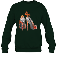 NFL Cincinnati Bengals Rhinestone High Heels Crewneck Sweatshirt - NFLFanGift