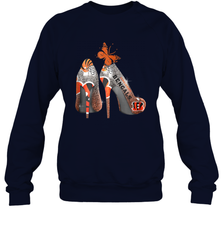 NFL Cincinnati Bengals Rhinestone High Heels Crewneck Sweatshirt - NFLFanGift