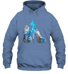 NFL Detroit Lions High Heel Butterfly Rhinestone Tide Hoodie - NFLFanGift