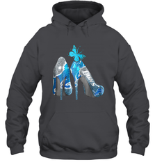 NFL Detroit Lions High Heel Butterfly Rhinestone Tide Hoodie - NFLFanGift