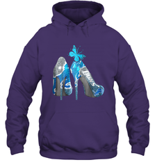 NFL Detroit Lions High Heel Butterfly Rhinestone Tide Hoodie - NFLFanGift