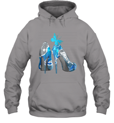 NFL Detroit Lions High Heel Butterfly Rhinestone Tide Hoodie - NFLFanGift
