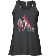 NFL Houston Texans High Heel Butterfly Rhinestone Tide Racerback Tank - NFLFanGift