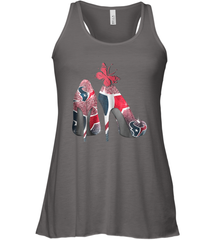 NFL Houston Texans High Heel Butterfly Rhinestone Tide Racerback Tank - NFLFanGift