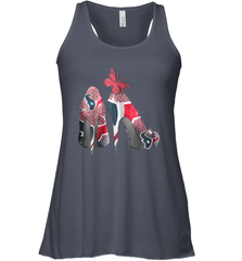 NFL Houston Texans High Heel Butterfly Rhinestone Tide Racerback Tank - NFLFanGift