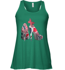 NFL Houston Texans High Heel Butterfly Rhinestone Tide Racerback Tank - NFLFanGift