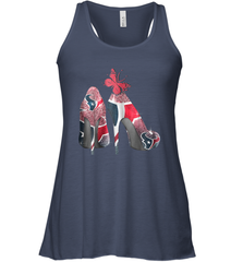 NFL Houston Texans High Heel Butterfly Rhinestone Tide Racerback Tank - NFLFanGift