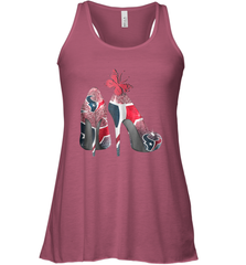 NFL Houston Texans High Heel Butterfly Rhinestone Tide Racerback Tank - NFLFanGift