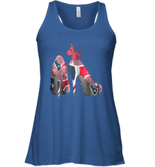 NFL Houston Texans High Heel Butterfly Rhinestone Tide Racerback Tank - NFLFanGift