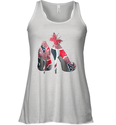 NFL Houston Texans High Heel Butterfly Rhinestone Tide Racerback Tank - NFLFanGift