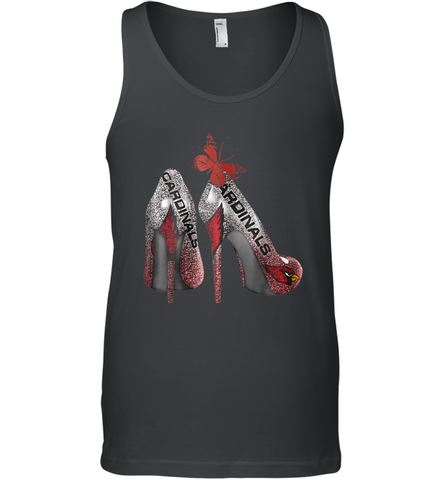 Arizona Cardinals High Heel Butterfly Rhinestone Tide NFL Tank Top - NFLFanGift