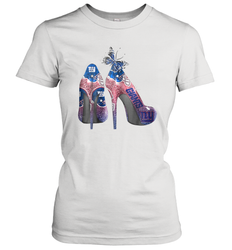 NFL New York Giants High Heel Butterfly Rhinestone Tide Women's T-Shirt - NFLFanGift
