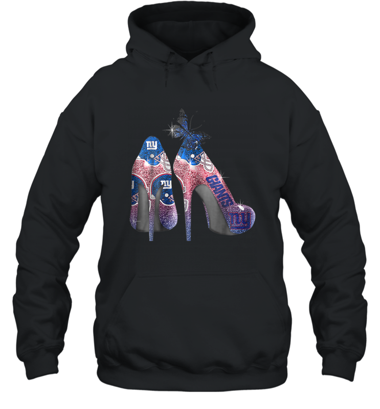 NFL New York Giants High Heel Butterfly Rhinestone Tide Hoodie - NFLFanGift