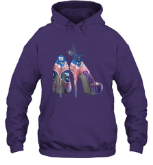 NFL New York Giants High Heel Butterfly Rhinestone Tide Hoodie - NFLFanGift
