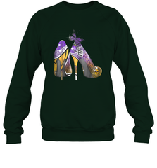 NFL Minnesota Vikings High Heel Butterfly Rhinestone Tide Crewneck Sweatshirt - NFLFanGift