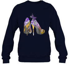 NFL Minnesota Vikings High Heel Butterfly Rhinestone Tide Crewneck Sweatshirt - NFLFanGift