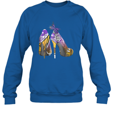 NFL Minnesota Vikings High Heel Butterfly Rhinestone Tide Crewneck Sweatshirt - NFLFanGift