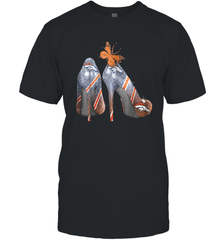 NFL Denver Broncos High Heel Butterfly Rhinestone Tide Men's T-Shirt - NFLFanGift