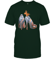 NFL Denver Broncos High Heel Butterfly Rhinestone Tide Men's T-Shirt - NFLFanGift