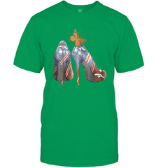 NFL Denver Broncos High Heel Butterfly Rhinestone Tide Men's T-Shirt - NFLFanGift