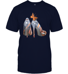 NFL Denver Broncos High Heel Butterfly Rhinestone Tide Men's T-Shirt - NFLFanGift