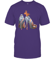NFL Denver Broncos High Heel Butterfly Rhinestone Tide Men's T-Shirt - NFLFanGift