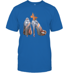 NFL Denver Broncos High Heel Butterfly Rhinestone Tide Men's T-Shirt - NFLFanGift