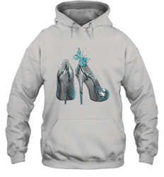 NFL Philadelphia Eagles High Heel Butterfly Rhinestone Tide Hoodie - NFLFanGift