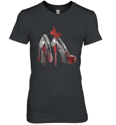 Arizona Cardinals High Heel Butterfly Rhinestone Tide NFL Women's The Boyfriend Tee - NFLFanGift