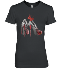 Arizona Cardinals High Heel Butterfly Rhinestone Tide NFL Women's The Boyfriend Tee - NFLFanGift