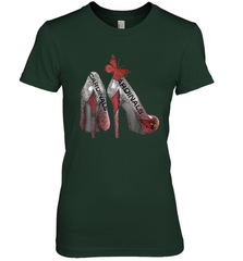 Arizona Cardinals High Heel Butterfly Rhinestone Tide NFL Women's The Boyfriend Tee - NFLFanGift