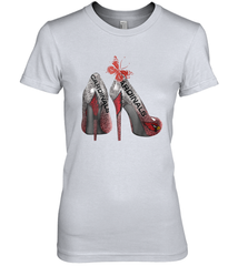 Arizona Cardinals High Heel Butterfly Rhinestone Tide NFL Women's The Boyfriend Tee - NFLFanGift
