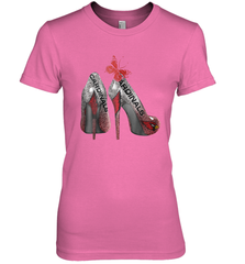 Arizona Cardinals High Heel Butterfly Rhinestone Tide NFL Women's The Boyfriend Tee - NFLFanGift