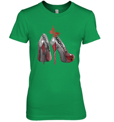 Arizona Cardinals High Heel Butterfly Rhinestone Tide NFL Women's The Boyfriend Tee - NFLFanGift