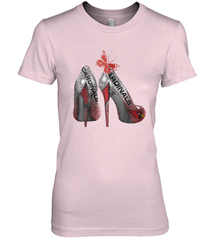 Arizona Cardinals High Heel Butterfly Rhinestone Tide NFL Women's The Boyfriend Tee - NFLFanGift