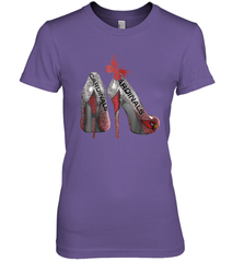 Arizona Cardinals High Heel Butterfly Rhinestone Tide NFL Women's The Boyfriend Tee - NFLFanGift