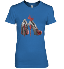 Arizona Cardinals High Heel Butterfly Rhinestone Tide NFL Women's The Boyfriend Tee - NFLFanGift