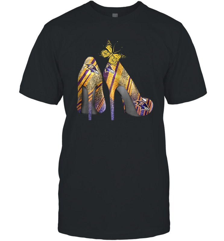 NFL Baltimore Ravens Steelers Rhinestone High Heels Men's T-Shirt - NFLFanGift