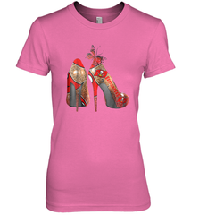 NFLTampa Bay Buccaneers High Heel Butterfly Rhinestone Tide Women's The Boyfriend Tee - NFLFanGift