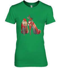 NFLTampa Bay Buccaneers High Heel Butterfly Rhinestone Tide Women's The Boyfriend Tee - NFLFanGift