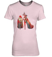NFLTampa Bay Buccaneers High Heel Butterfly Rhinestone Tide Women's The Boyfriend Tee - NFLFanGift