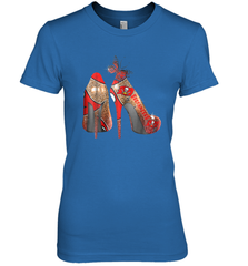 NFLTampa Bay Buccaneers High Heel Butterfly Rhinestone Tide Women's The Boyfriend Tee - NFLFanGift