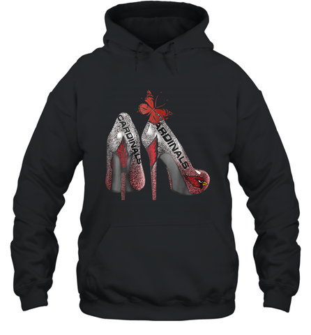 Arizona Cardinals High Heel Butterfly Rhinestone Tide NFL Hoodie - NFLFanGift