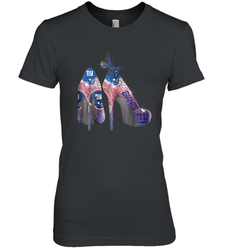 NFL New York Giants High Heel Butterfly Rhinestone Tide Women's The Boyfriend Tee - NFLFanGift